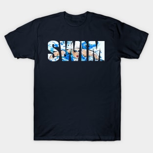 Swim like a girl swimming aquatic blue Swimming Sport Gift T-Shirt